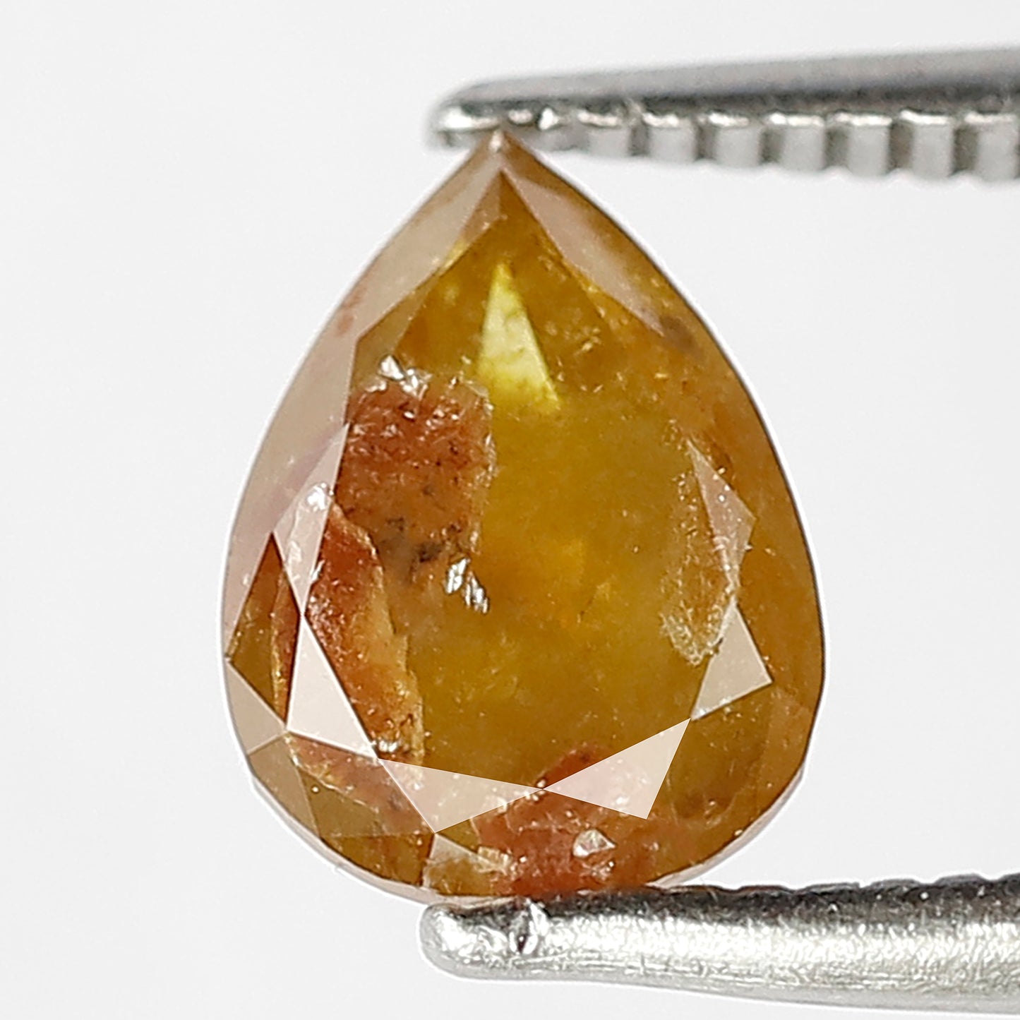 Pear Shape 1.20 Ct Natural Yellowish Red Rustic Diamond | 7.90 mm Loose Diamond for Ring