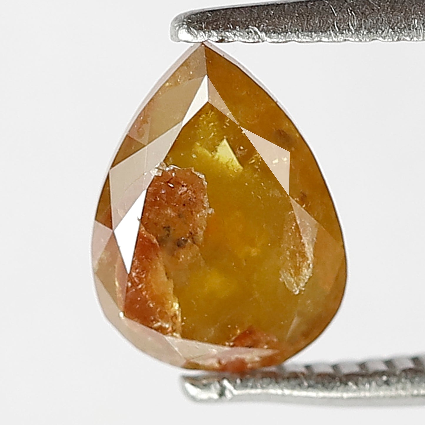Pear Shape 1.20 Ct Natural Yellowish Red Rustic Diamond | 7.90 mm Loose Diamond for Ring