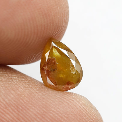 Pear Shape 1.20 Ct Natural Yellowish Red Rustic Diamond | 7.90 mm Loose Diamond for Ring