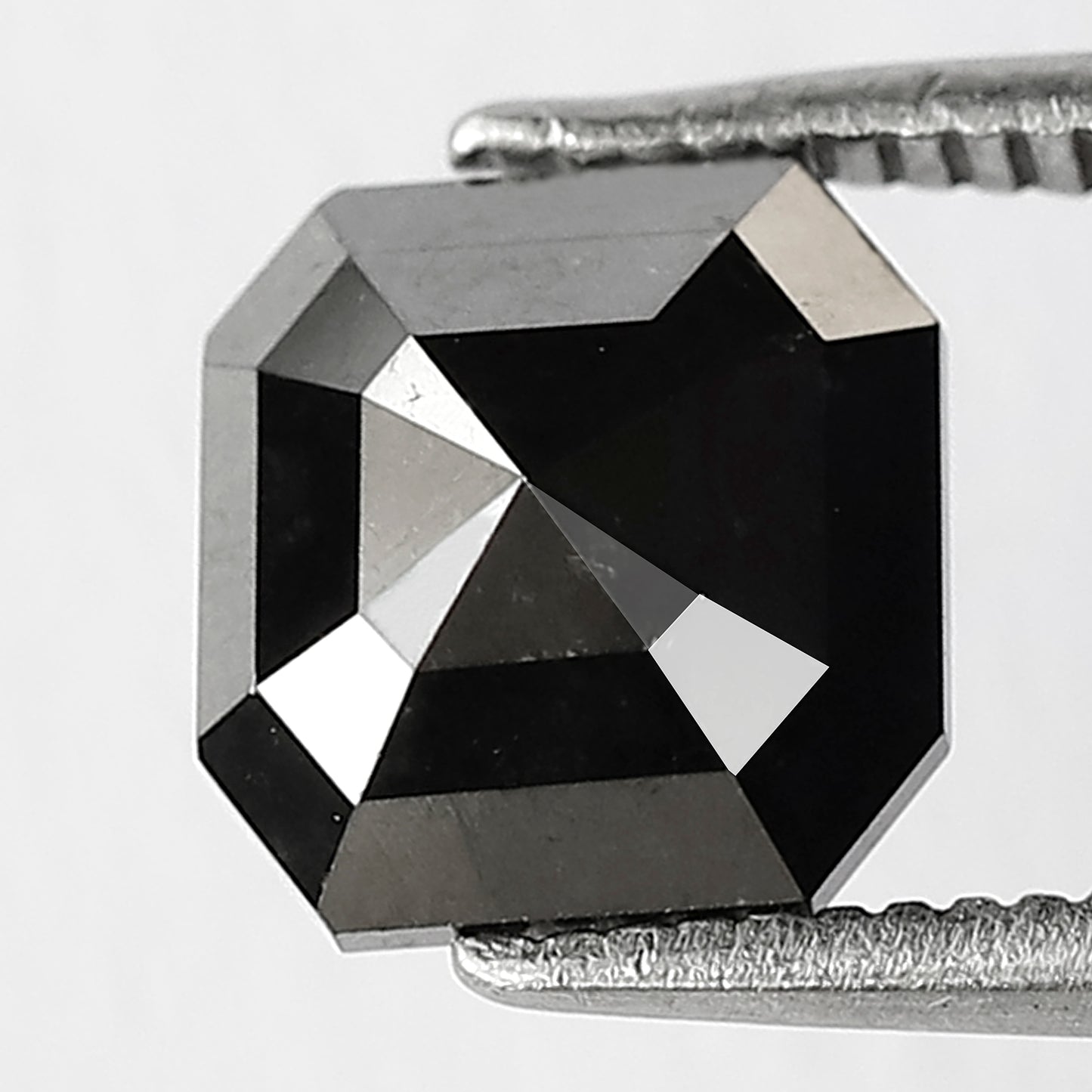 1.83 CT Square Emerald Loose Diamond 7.6 MM Natural Treated Black Diamond For Wedding Band