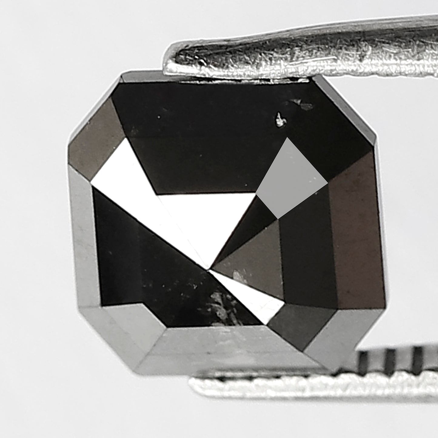 1.83 CT Square Emerald Loose Diamond 7.6 MM Natural Treated Black Diamond For Wedding Band