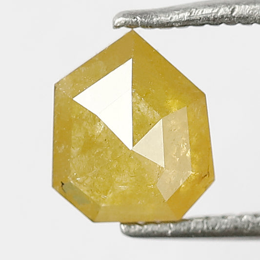 Natural 1.43 Ct Yellowish Geometric Rustic Diamond | 7.50 mm Loose Engagement Ring Stone