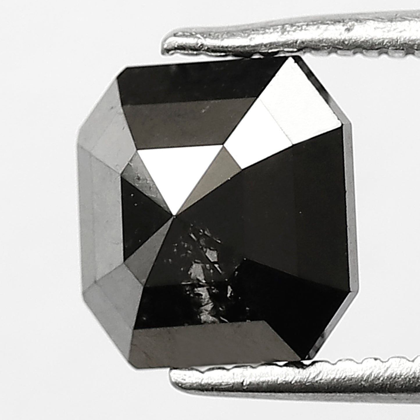 1.83 CT Square Emerald Loose Diamond 7.6 MM Natural Treated Black Diamond For Wedding Band