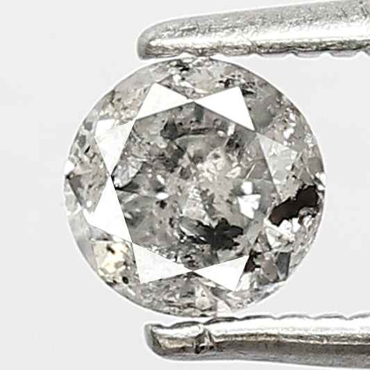 0.45 CT Gray Black Round Brilliant cut Diamond, 4.7 x 4.7 MM Natural Earth Mined Loose Diamond