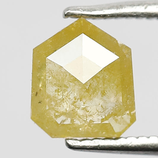 1.14 CT Geometric cut Yellowish Diamond, 6.80 x 6.00 MM Natural Ethically Sourced Diamond