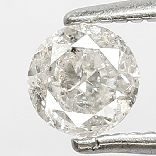 Round Brilliant cut 0.45 CT Natural Diamond 4.7 MM Gray Black Loose Salt and Pepper Diamond