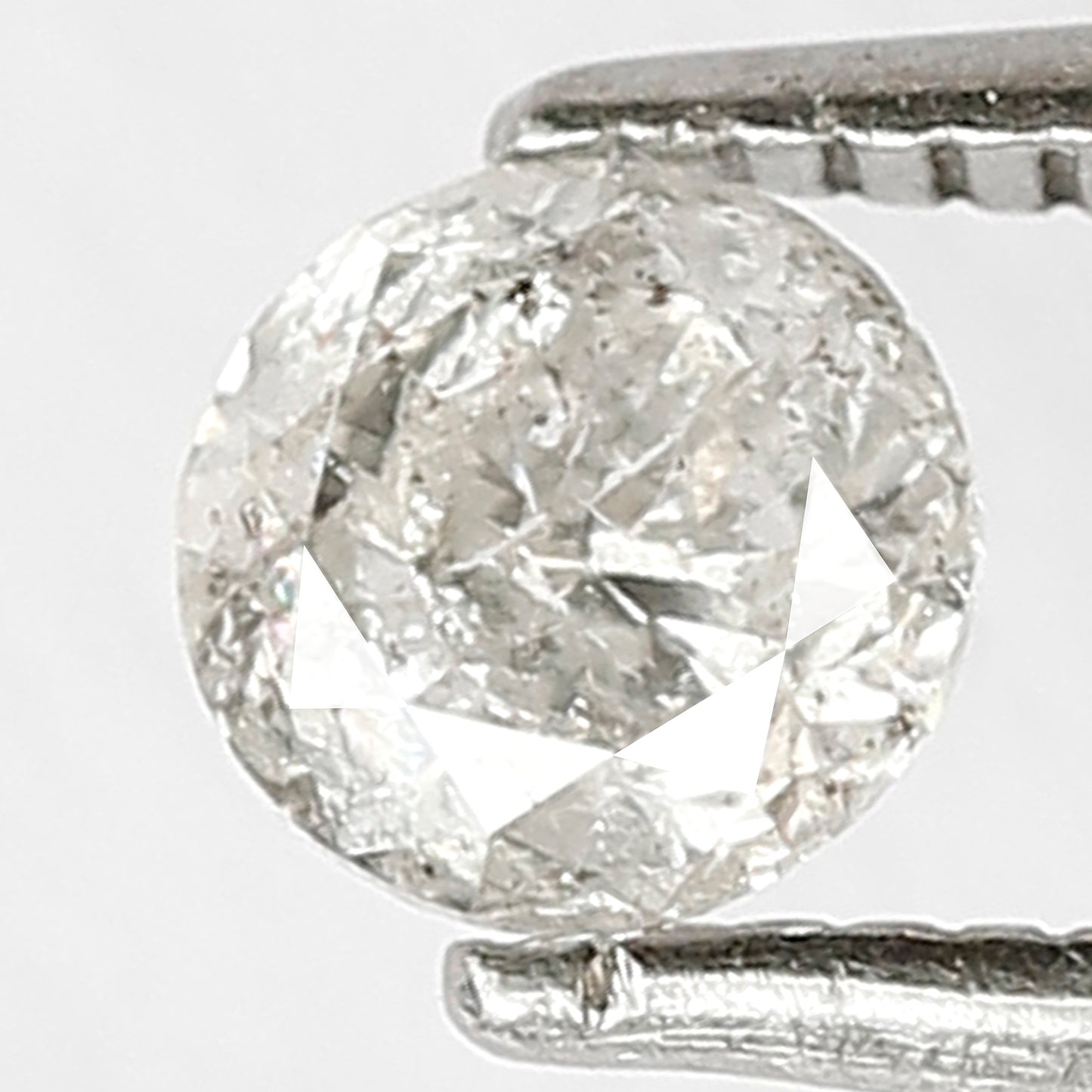 Round Brilliant cut 0.45 CT Natural Diamond 4.7 MM Gray Black Loose Salt and Pepper Diamond