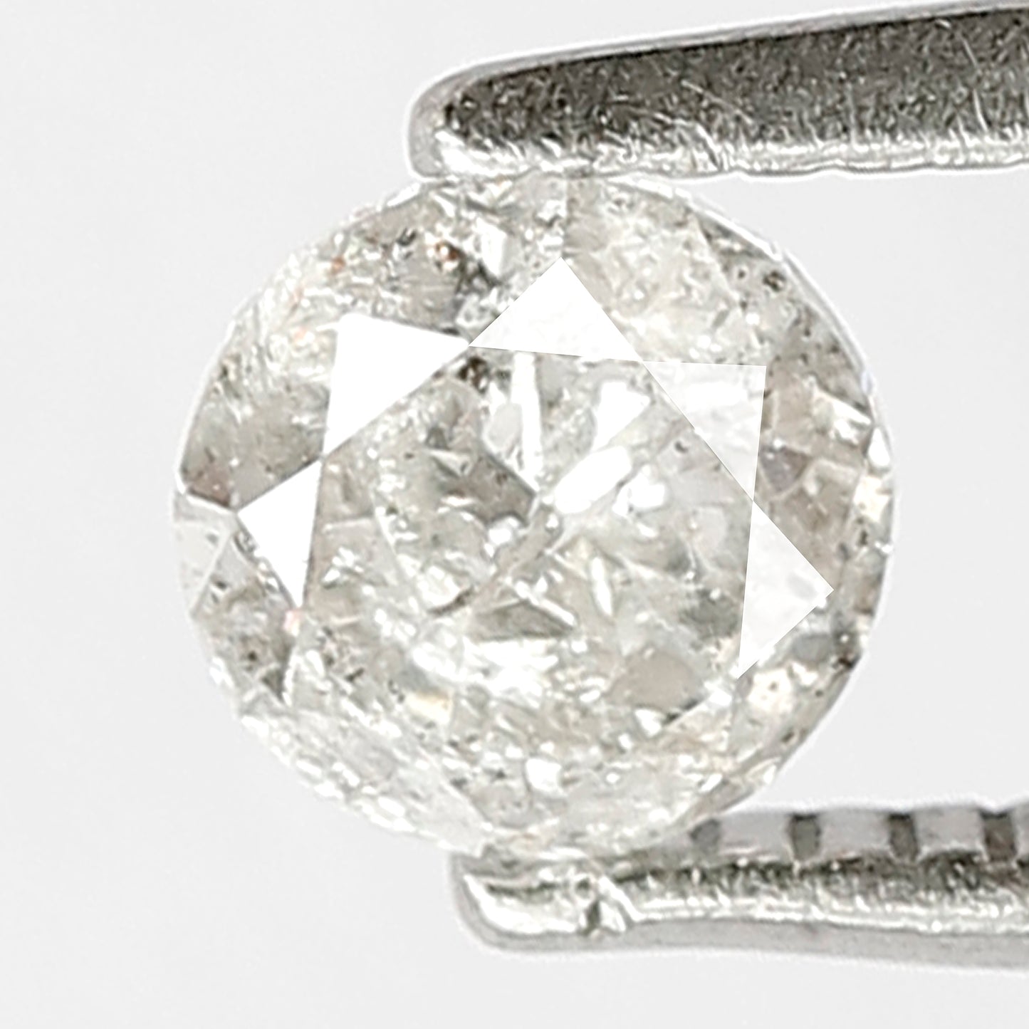 Round Brilliant cut 0.45 CT Natural Diamond 4.7 MM Gray Black Loose Salt and Pepper Diamond