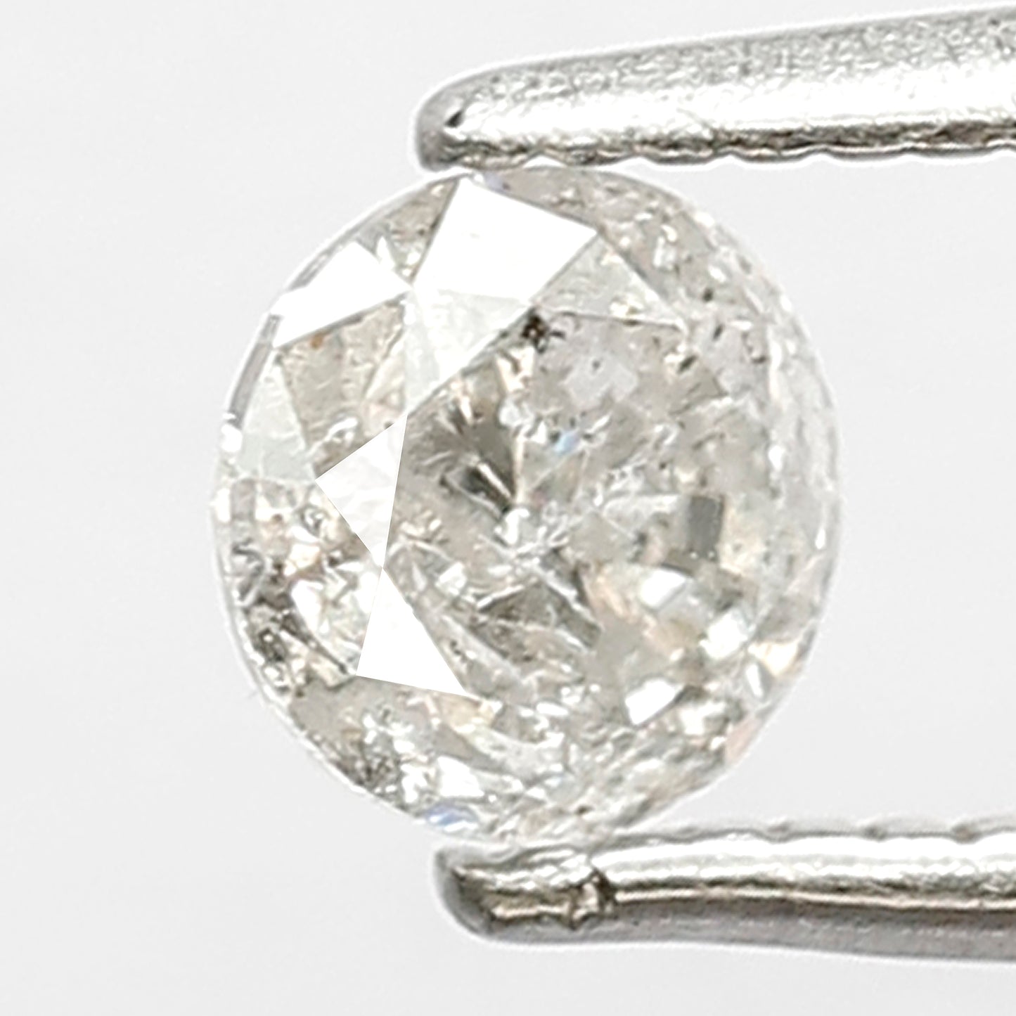 Round Brilliant cut 0.45 CT Natural Diamond 4.7 MM Gray Black Loose Salt and Pepper Diamond