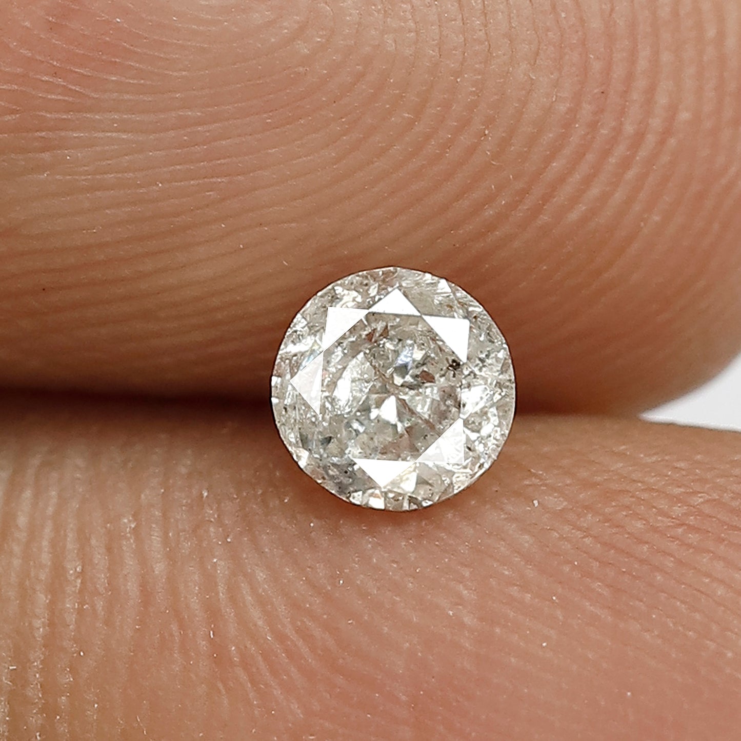 Round Brilliant cut 0.45 CT Natural Diamond 4.7 MM Gray Black Loose Salt and Pepper Diamond