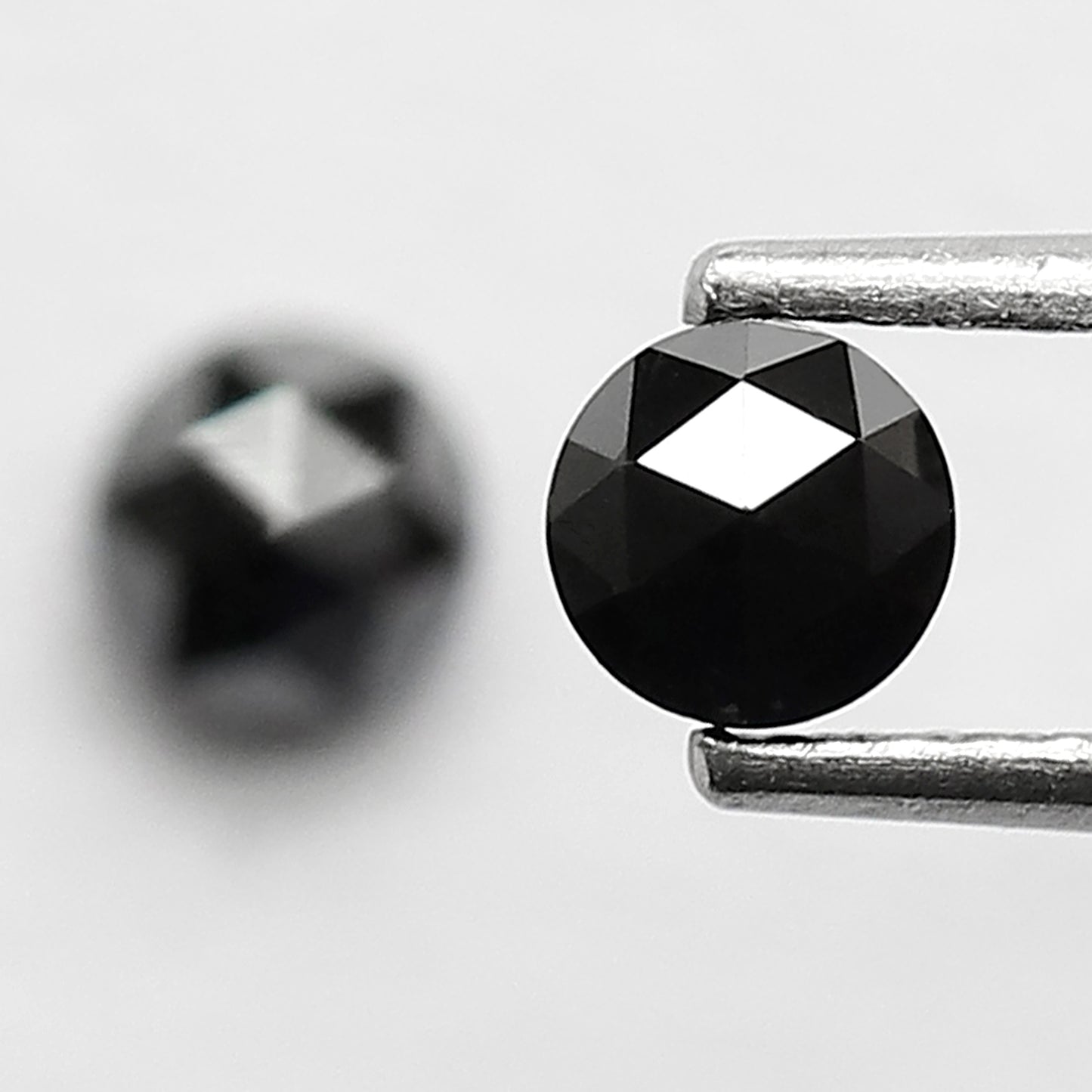 0.62 CT Pair Of Round Black Diamonds, 4 x 4 MM Natural Treated Loose Diamond For Earrings and Jewelry