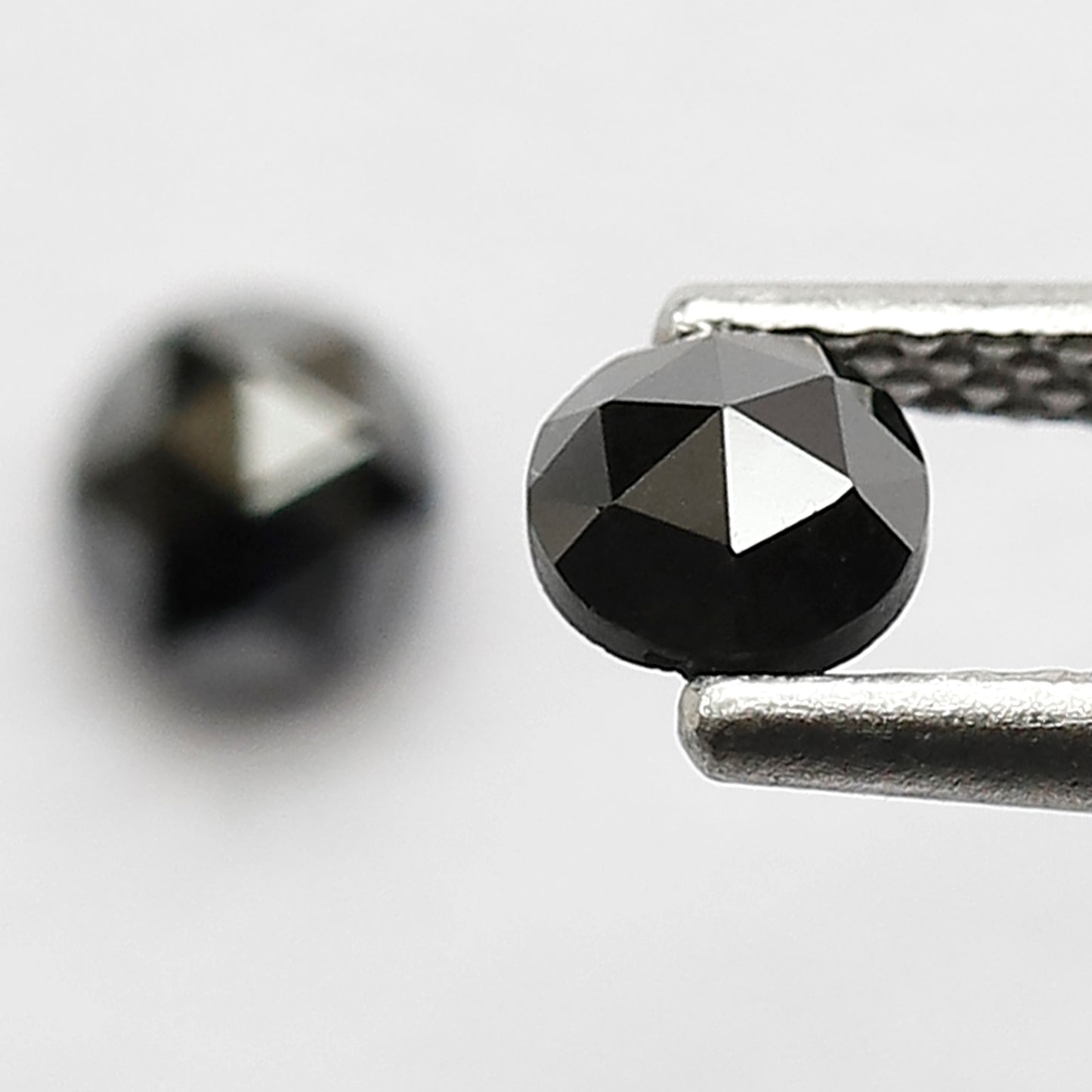 0.62 CT Pair Of Round Black Diamonds, 4 x 4 MM Natural Treated Loose Diamond For Earrings and Jewelry
