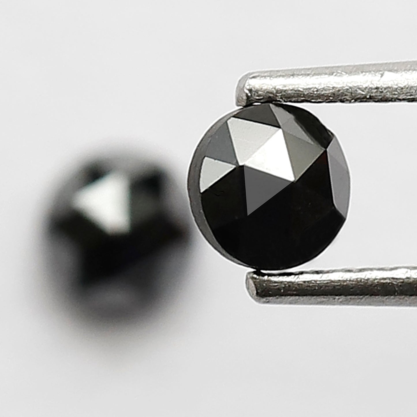 0.62 CT Pair Of Round Black Diamonds, 4 x 4 MM Natural Treated Loose Diamond For Earrings and Jewelry