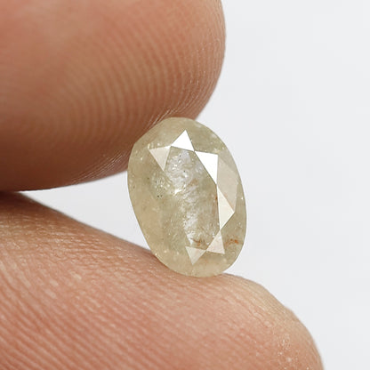1.08 Ct Oval Natural Light Yellow Rustic Diamond | Conflict Free Loose Diamond for Wedding Ring