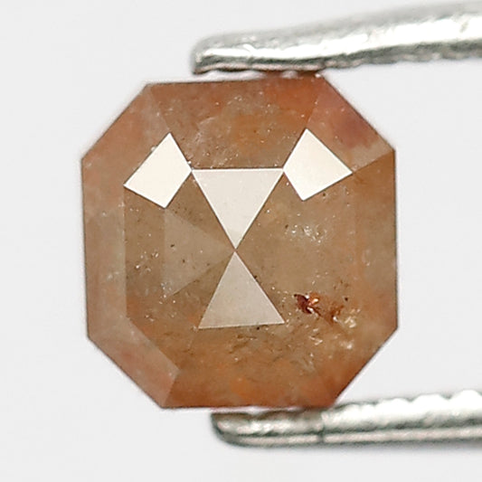 1.21 Ct Asscher Cut Rustic Diamond | Natural Reddish Gray Loose Diamond for Wedding Band