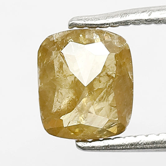 Asscher Cut 0.90 Ct Natural Greenish Geometric Rustic Loose Diamond