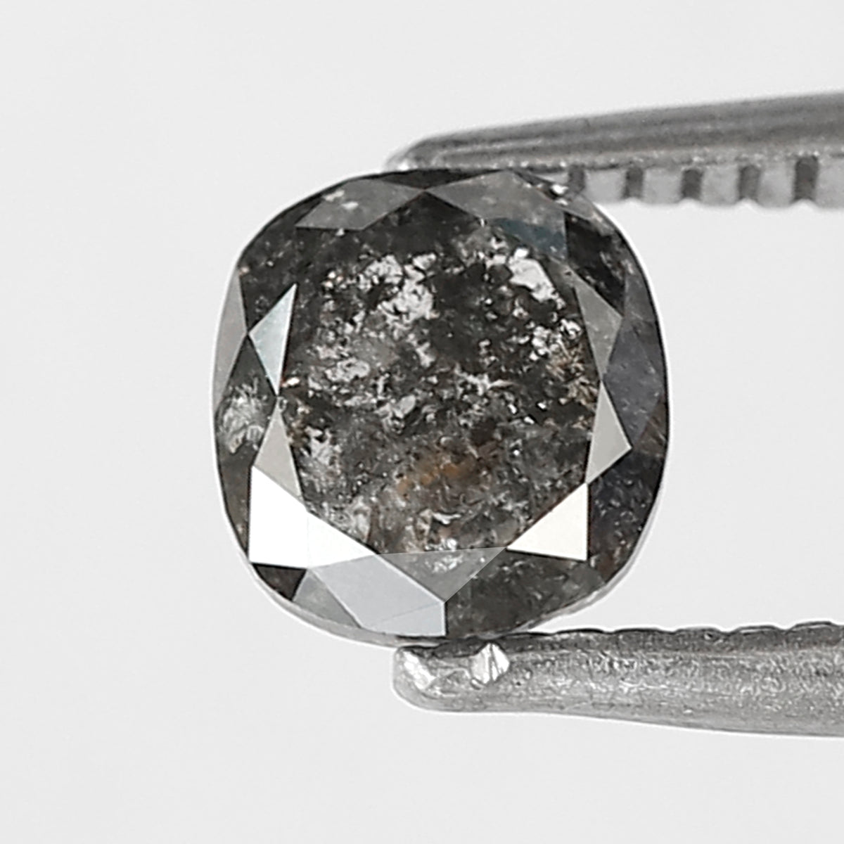 0.76 CT cushion Shape Salt and Pepper Diamond 5 MM grey black Color Loose Natural Diamond For Wedding Ring