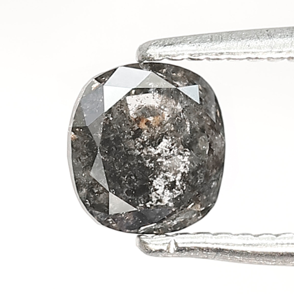 0.76 CT cushion Shape Salt and Pepper Diamond 5 MM grey black Color Loose Natural Diamond For Wedding Ring