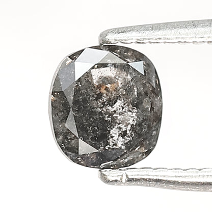 0.76 CT cushion Shape Salt and Pepper Diamond 5 MM grey black Color Loose Natural Diamond For Wedding Ring