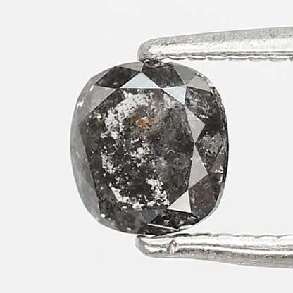 0.76 CT cushion Shape Salt and Pepper Diamond 5 MM grey black Color Loose Natural Diamond For Wedding Ring
