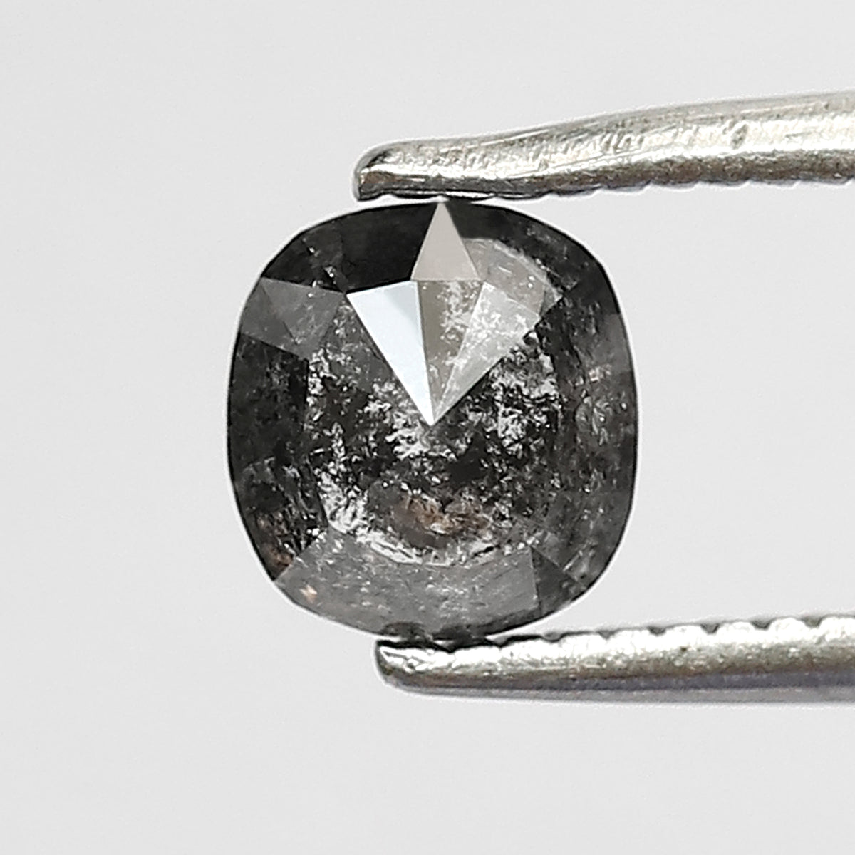 0.76 CT cushion Shape Salt and Pepper Diamond 5 MM grey black Color Loose Natural Diamond For Wedding Ring