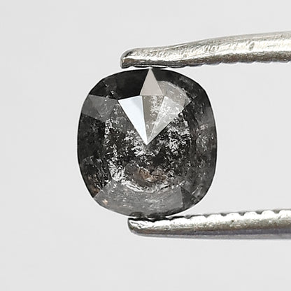 0.76 CT cushion Shape Salt and Pepper Diamond 5 MM grey black Color Loose Natural Diamond For Wedding Ring