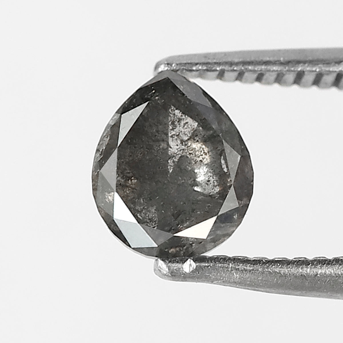 0.80 ct pear Shape Salt and Pepper Diamond 6 MM black grey Color Loose Natural Diamond For Wedding Ring