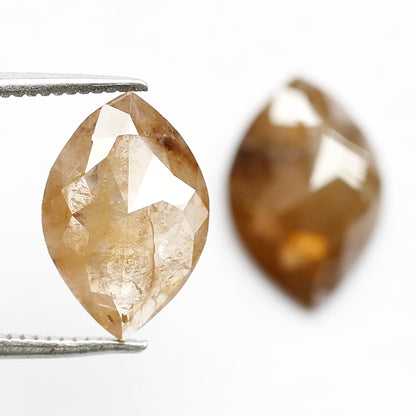 4 CT 12 MM Marquise Cut Salt and Pepper Loose Diamond Pair Brownish Made For Multiple Stone Ring