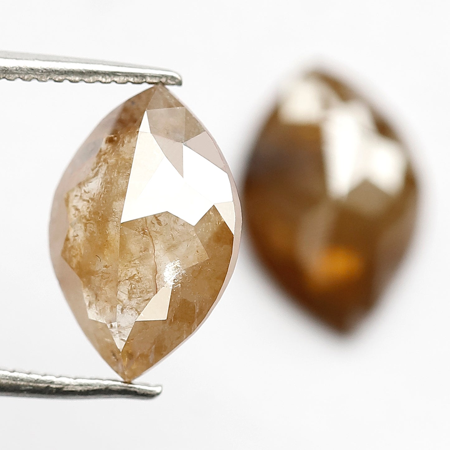 4 CT 12 MM Marquise Cut Salt and Pepper Loose Diamond Pair Brownish Made For Multiple Stone Ring