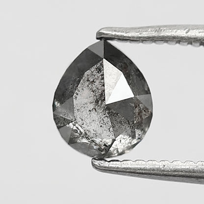 0.80 ct pear Shape Salt and Pepper Diamond 6 MM black grey Color Loose Natural Diamond For Wedding Ring