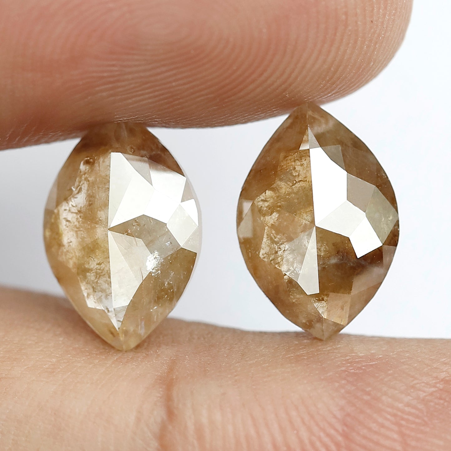 4 CT 12 MM Marquise Cut Salt and Pepper Loose Diamond Pair Brownish Made For Multiple Stone Ring