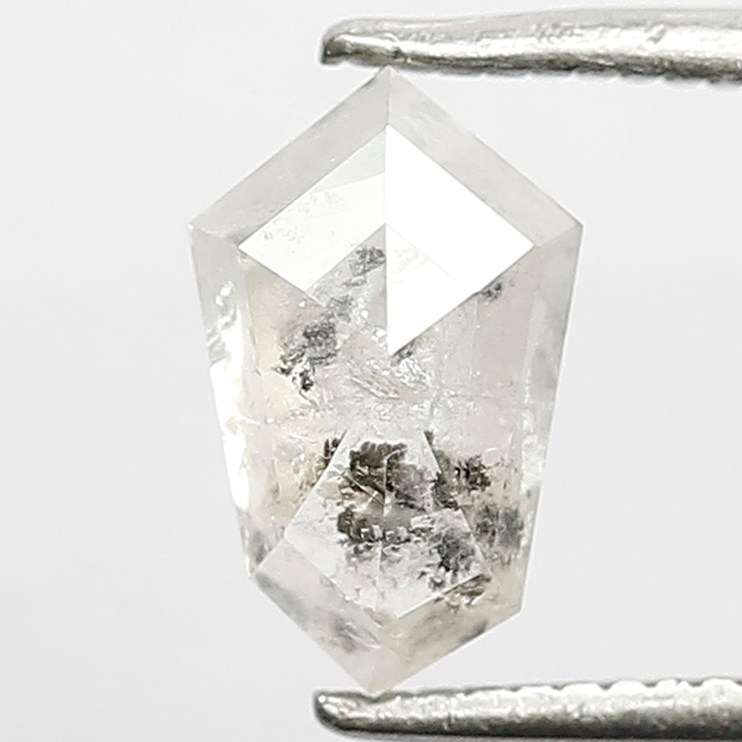 1.50 CT Fancy White Shining Faceted Modified Shape Natural Loose Salt and Pepper Conflict Free Diamond ideal for making Halo Engagement ring