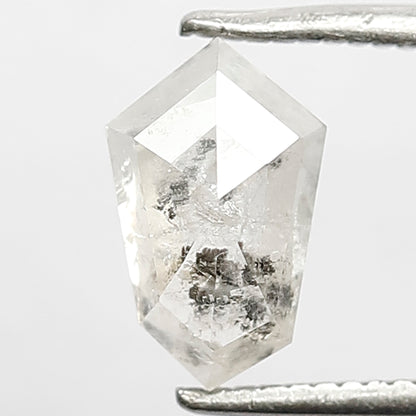 1.50 CT Fancy White Shining Faceted Modified Shape Natural Loose Salt and Pepper Conflict Free Diamond ideal for making Halo Engagement ring