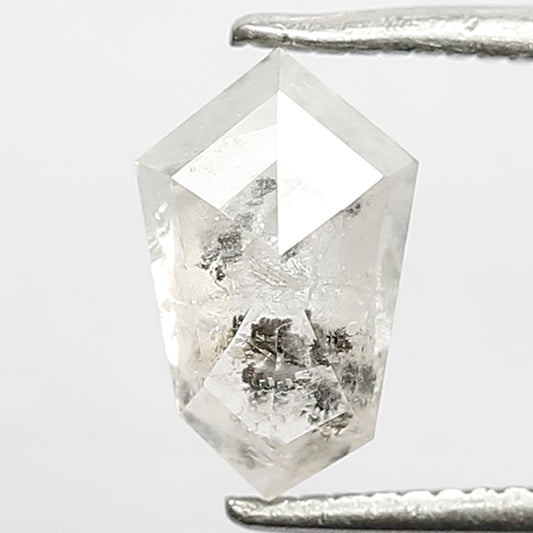 1.50 CT Fancy White Shining Faceted Modified Shape Natural Loose Salt and Pepper Conflict Free Diamond ideal for making Halo Engagement ring