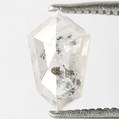 1.50 CT Fancy White Shining Faceted Modified Shape Natural Loose Salt and Pepper Conflict Free Diamond ideal for making Halo Engagement ring