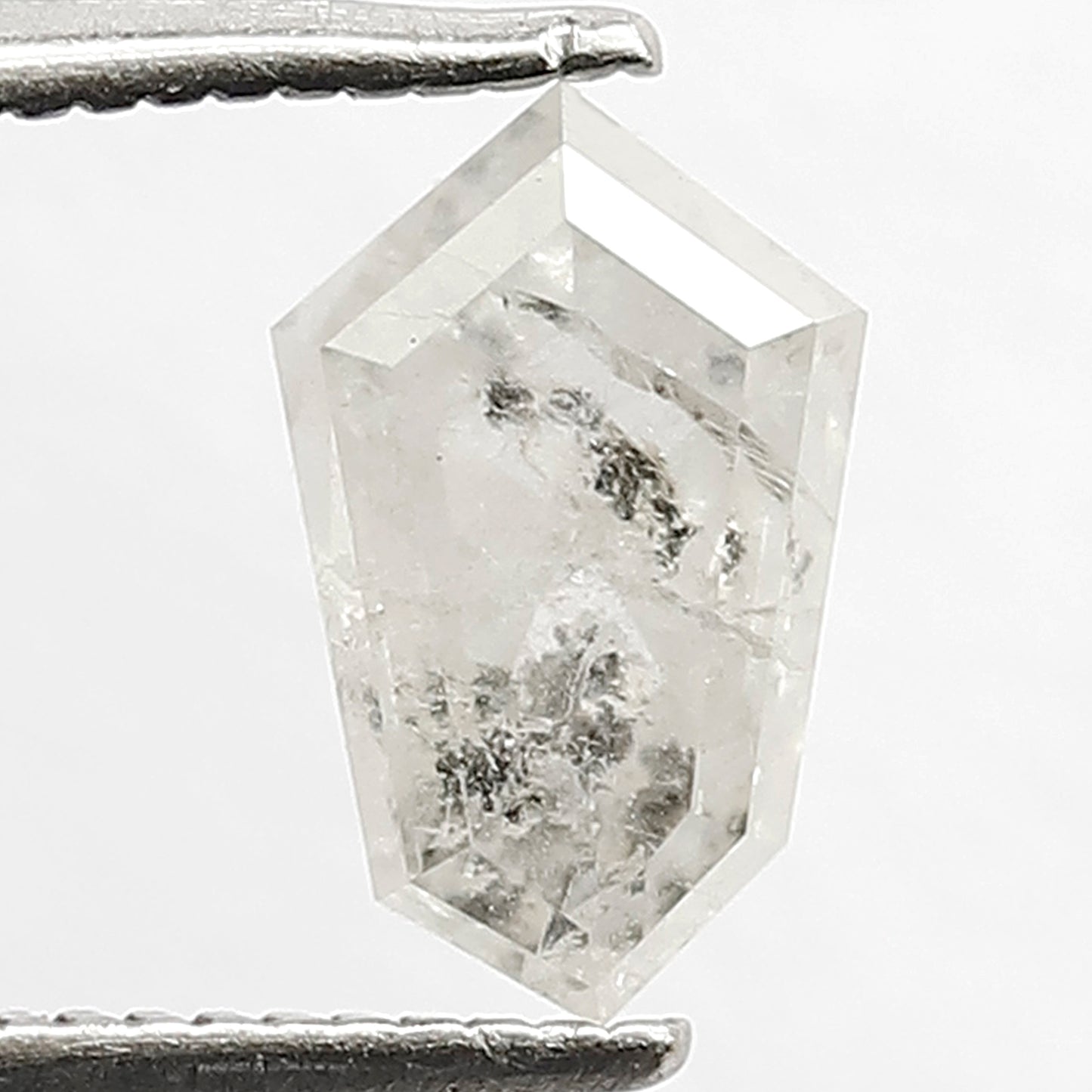 1.50 CT Fancy White Shining Faceted Modified Shape Natural Loose Salt and Pepper Conflict Free Diamond ideal for making Halo Engagement ring