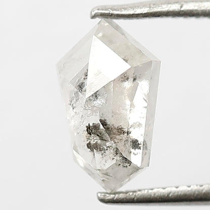 1.50 CT Fancy White Shining Faceted Modified Shape Natural Loose Salt and Pepper Conflict Free Diamond ideal for making Halo Engagement ring