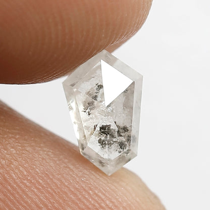 1.50 CT Fancy White Shining Faceted Modified Shape Natural Loose Salt and Pepper Conflict Free Diamond ideal for making Halo Engagement ring