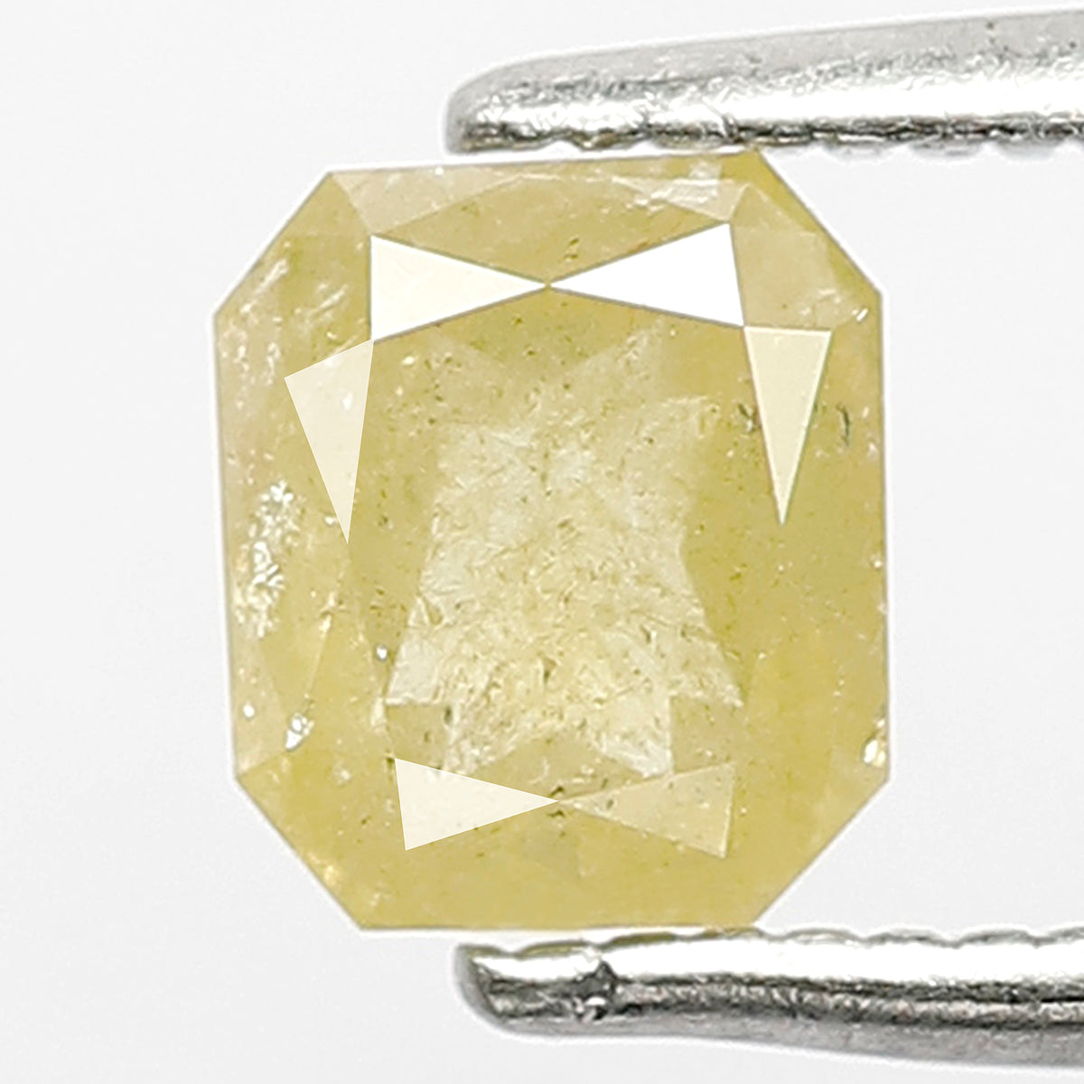 0.79 Ct Asscher Cut Natural Yellowish Rustic Diamond | 5.70 mm Loose Diamond for Women Ring