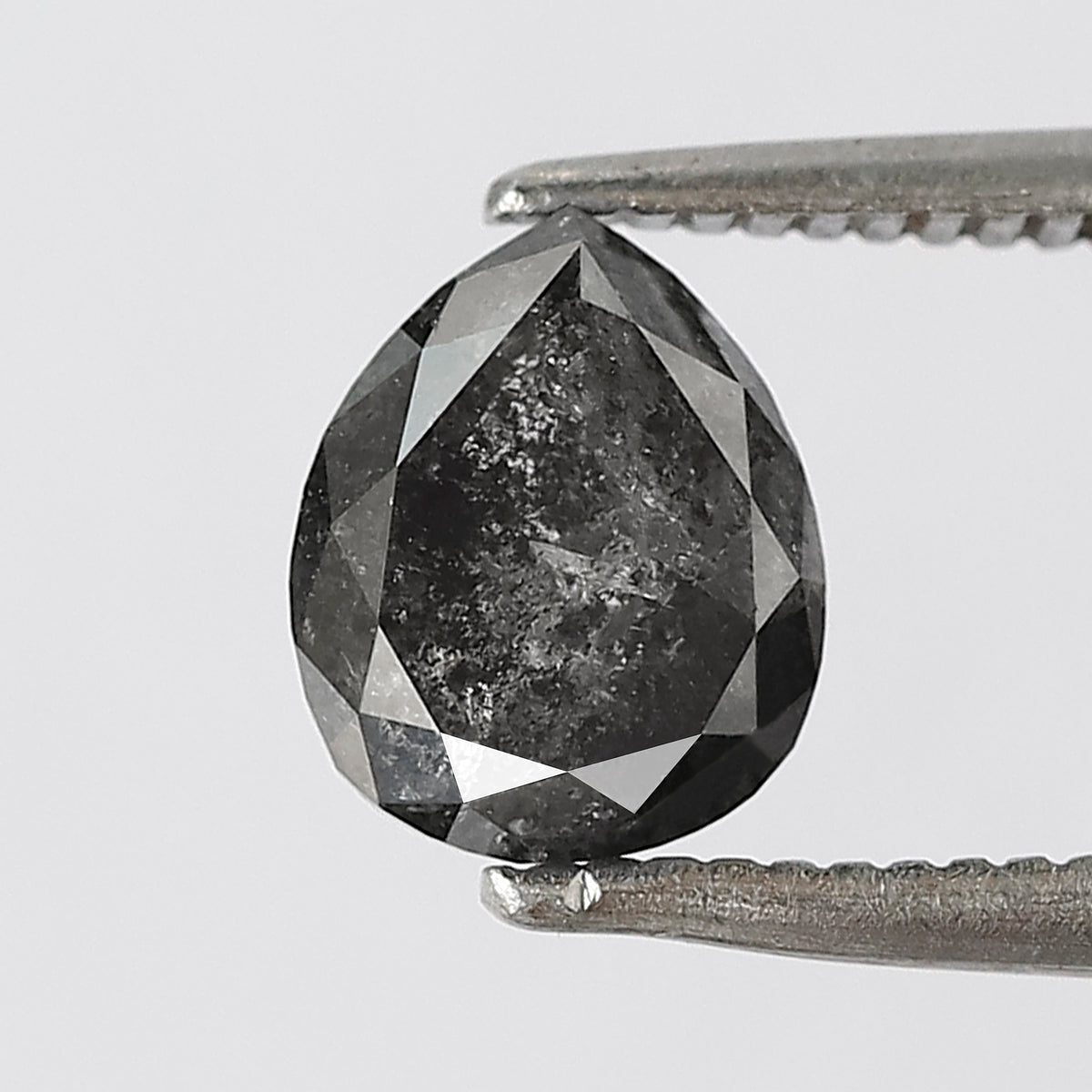 1.30 CT pear Shape Salt and Pepper Diamond 7 MM black grey Color Loose Natural Diamond For Wedding Ring