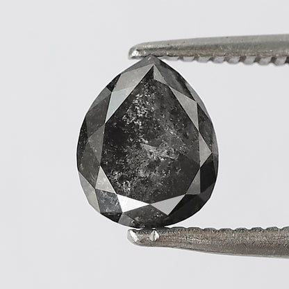 1.30 CT pear Shape Salt and Pepper Diamond 7 MM black grey Color Loose Natural Diamond For Wedding Ring