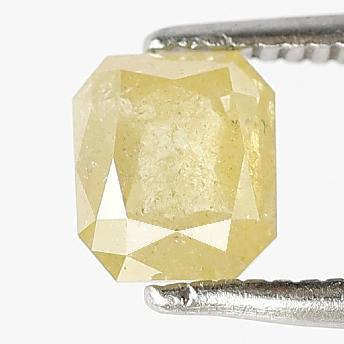 0.79 Ct Asscher Cut Natural Yellowish Rustic Diamond | 5.70 mm Loose Diamond for Women Ring