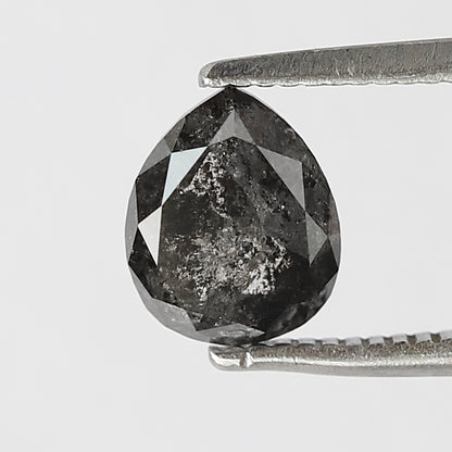 1.30 CT pear Shape Salt and Pepper Diamond 7 MM black grey Color Loose Natural Diamond For Wedding Ring
