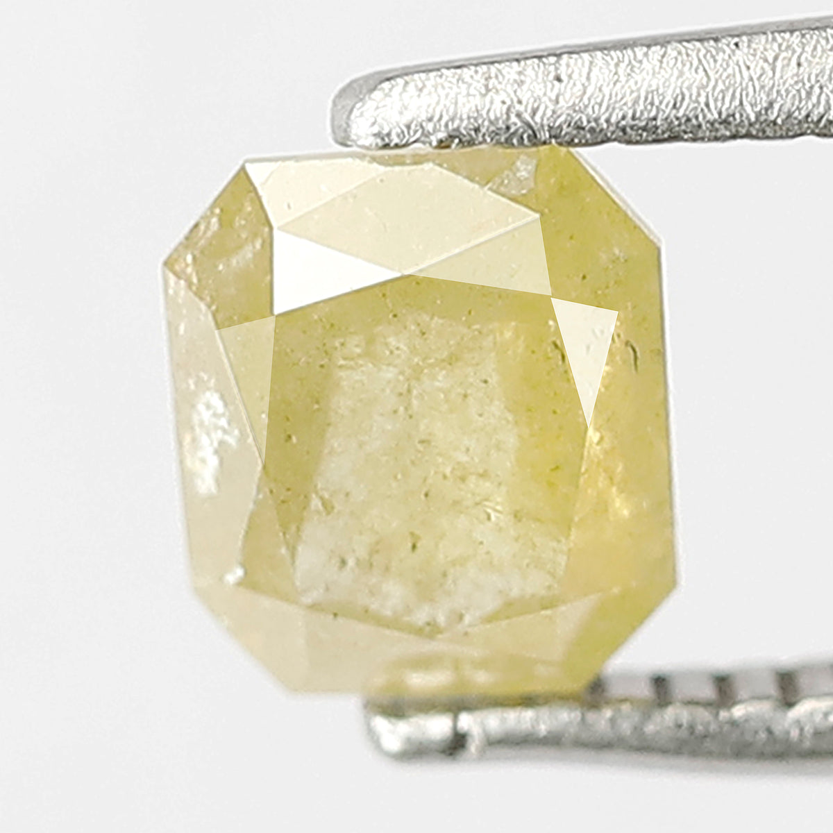 0.79 Ct Asscher Cut Natural Yellowish Rustic Diamond | 5.70 mm Loose Diamond for Women Ring