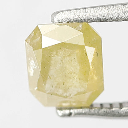 0.79 Ct Asscher Cut Natural Yellowish Rustic Diamond | 5.70 mm Loose Diamond for Women Ring