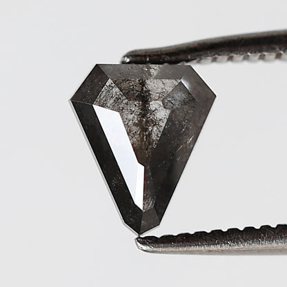 0.81 Ct 6.70 MM Modified Triangle Shape Salt and Pepper Natural Loose Gray Black Color Diamond