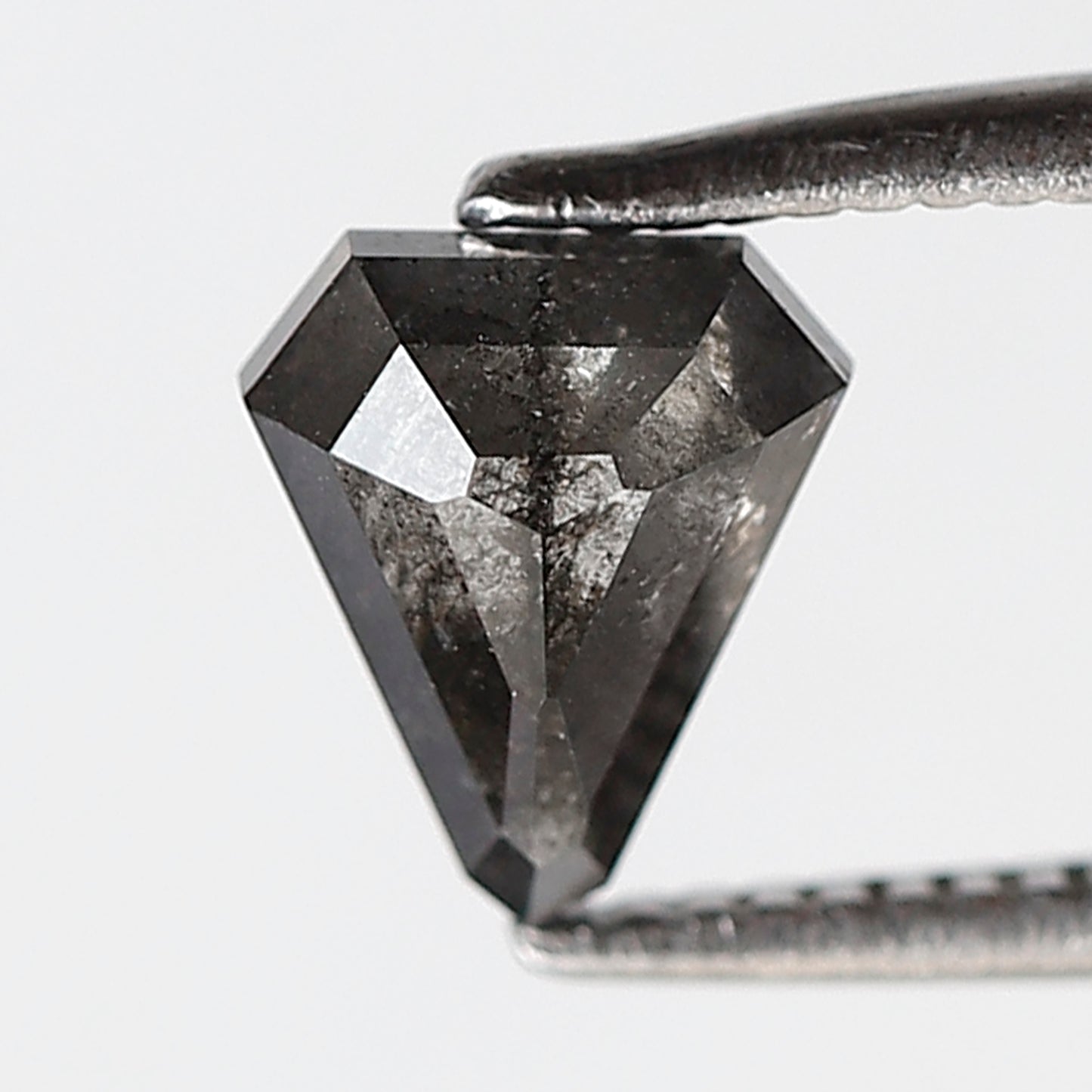 0.81 Ct 6.70 MM Modified Triangle Shape Salt and Pepper Natural Loose Gray Black Color Diamond