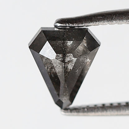 0.81 Ct 6.70 MM Modified Triangle Shape Salt and Pepper Natural Loose Gray Black Color Diamond