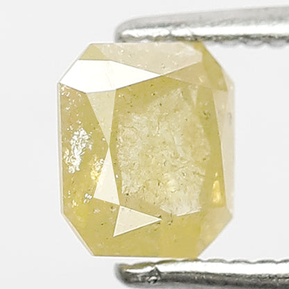 0.79 Ct Asscher Cut Natural Yellowish Rustic Diamond | 5.70 mm Loose Diamond for Women Ring