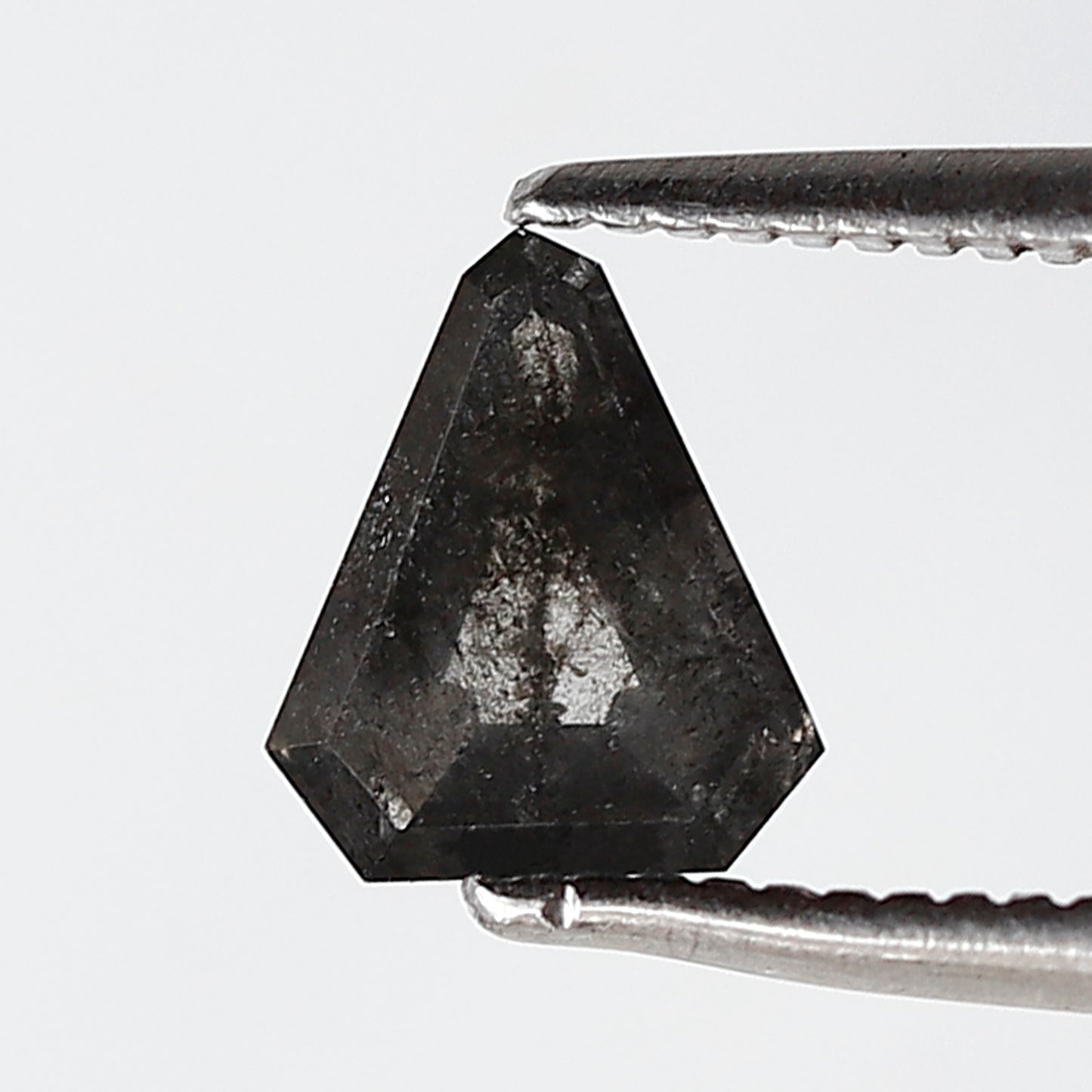 0.81 Ct 6.70 MM Modified Triangle Shape Salt and Pepper Natural Loose Gray Black Color Diamond